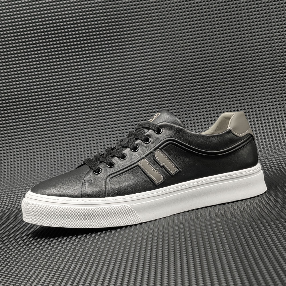Men Minimalist Leather Flat Skate Sneakers Newgew Shoes