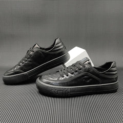 Men Solid Minimalist Leather Flat Casual Shoes Newgew Shoes