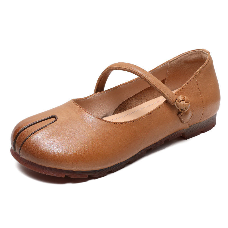 Women Retro Leather Handmade Soft Casual Shoes Newgew Shoes