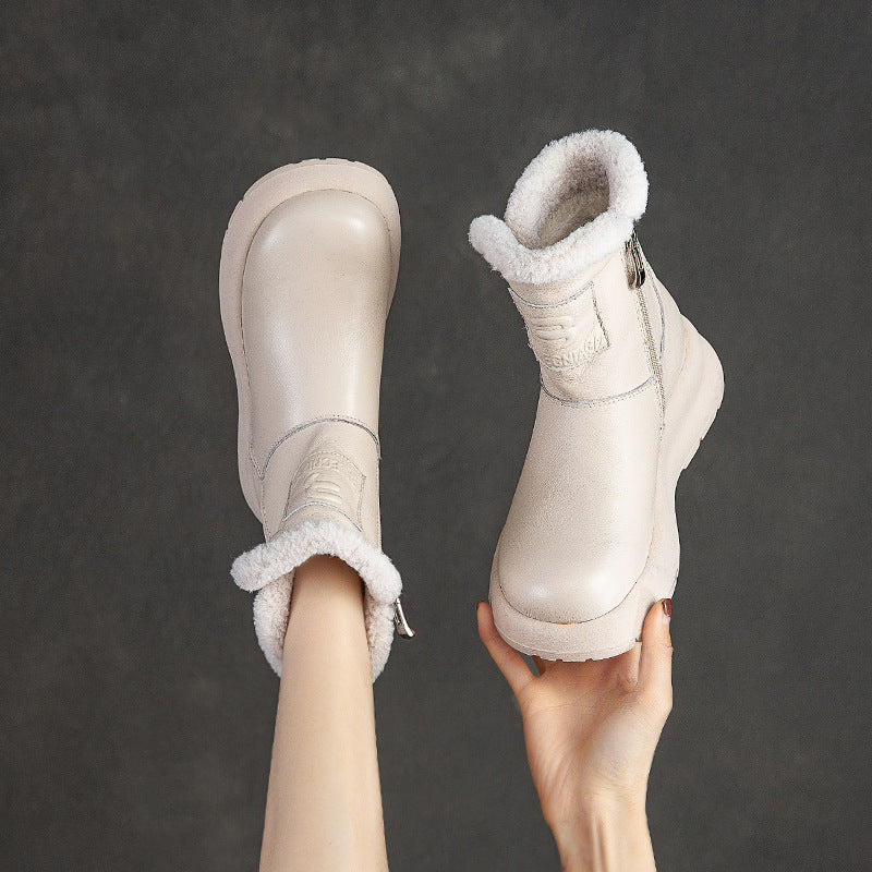 Women Retro Furred Winter Snow Boots Newgew Shoes
