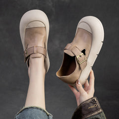 Women Minimalist Leather Velcro Flat Casual Shoes Newgew Shoes