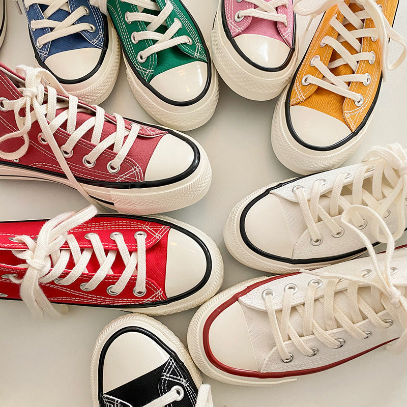 Women's Classic White Black Board Korean Style Canvas Shoes Newgew