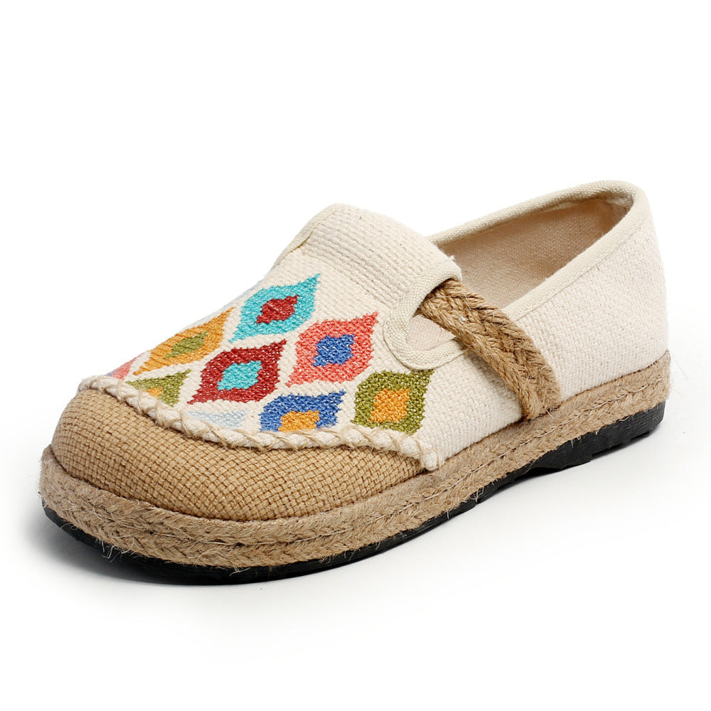 Glamorous Cross Stitch Colorful Peacock Industry Canvas Shoes Newgew
