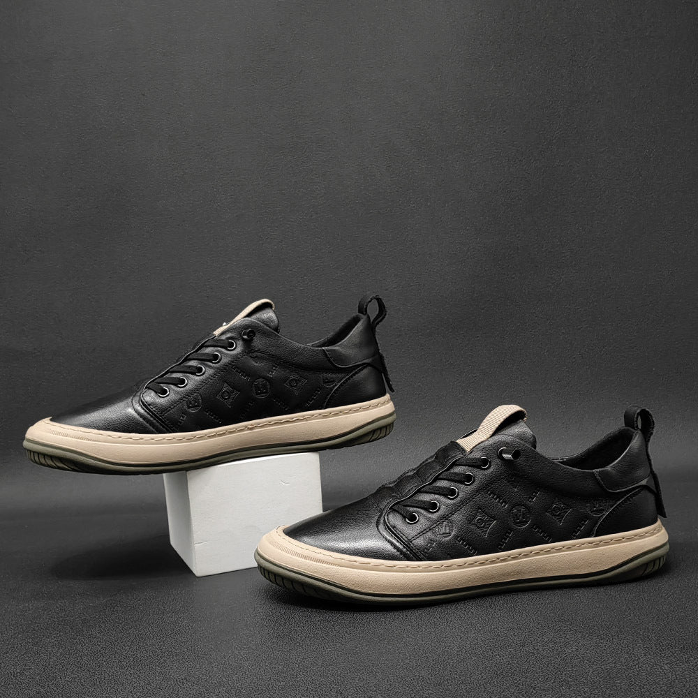 Men Minimalist Leather Flat Soft Casual Shoes Newgew Shoes