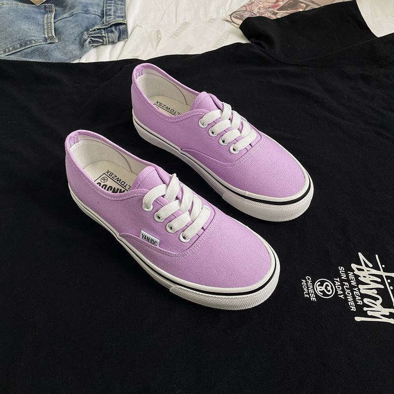 Women's Style Summer Skateboard Trendy White Street Canvas Shoes Newgew