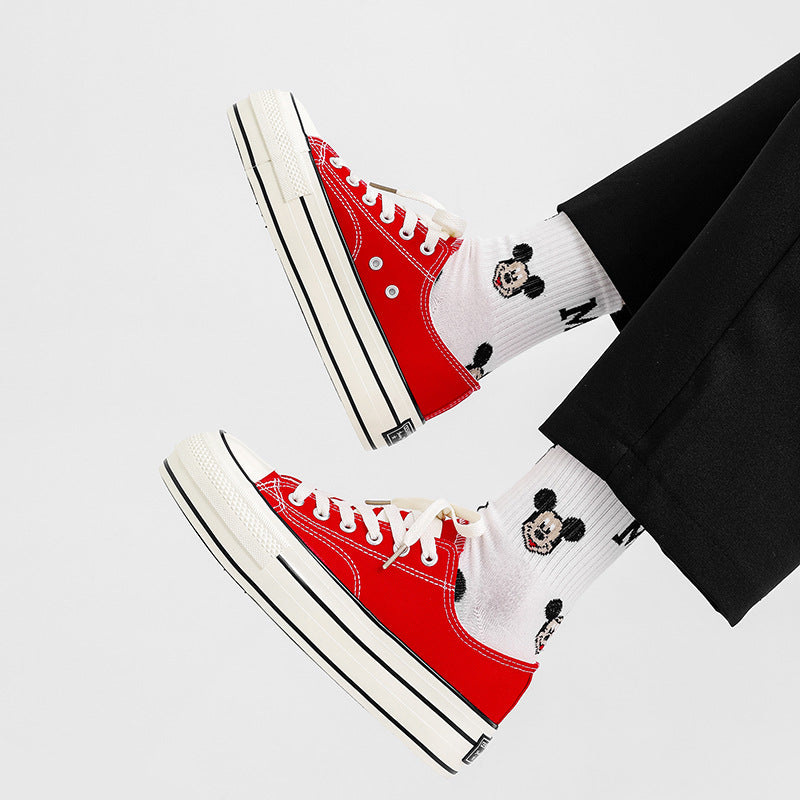 Women's High-low Top Height Increasing Classic Canvas Shoes Newgew