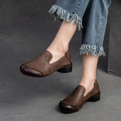 Women Retro Soft Leather Minimalist Casual Shoes Newgew Shoes
