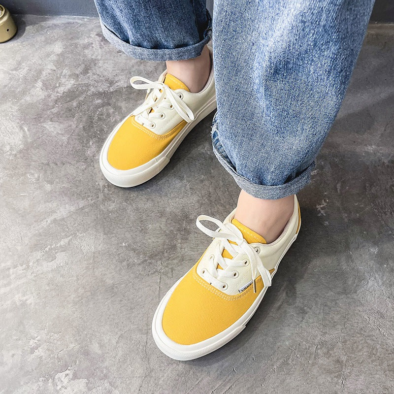 Korean Style Color Matching Stitching Female Cute Canvas Shoes Newgew