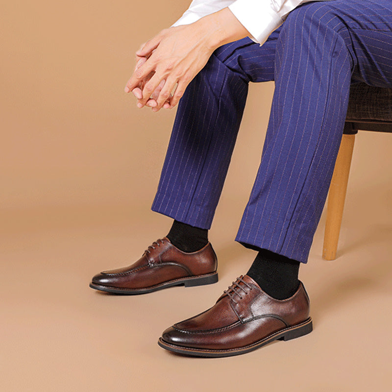 Men Retro Classic Cowhide Casual Oxford Shoes Newgew Shoes