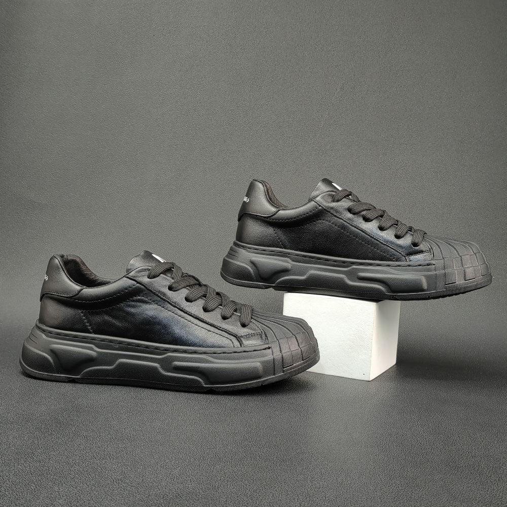 Men Minimalist Leather Patchwork Casual Shoes Newgew Shoes