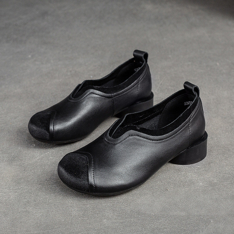 Women Retro Handcraft Patchwork Leather Casual Shoes Newgew Shoes