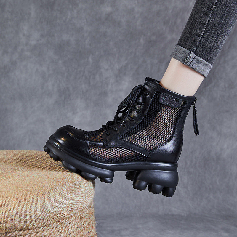 Women Breathable Mesh Summer Platform Boots Newgew Shoes
