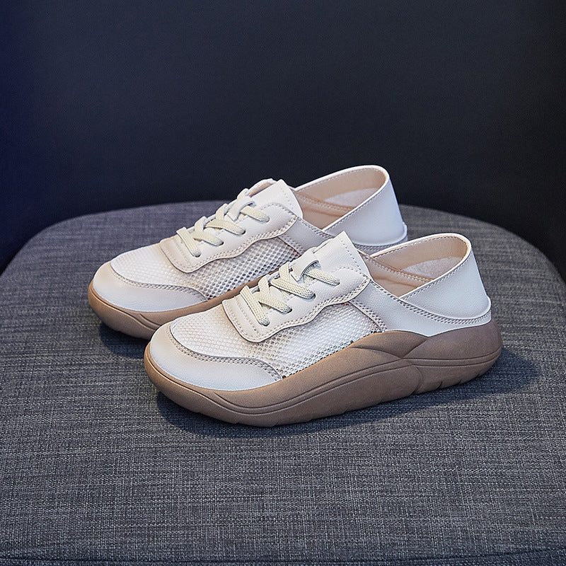 Women's Summer Mesh Breathable White Korean Canvas Shoes Newgew