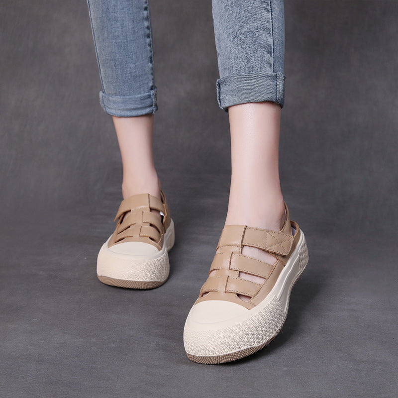 Women Minimalist Soft Leather Summer Casual Sandals Newgew Shoes