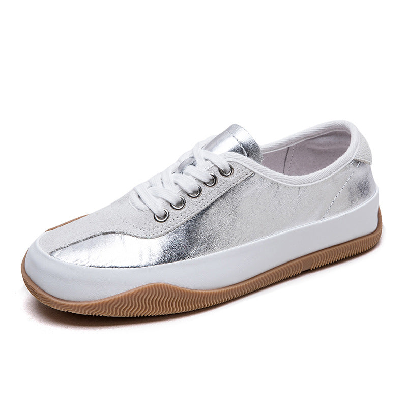 Women Fashion Color Matching Leather Casual Shoes Newgew Shoes