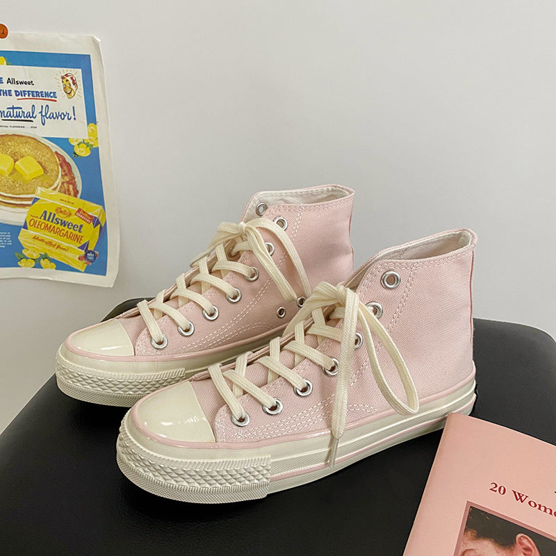 Women's Classic White Black Board Korean Style Canvas Shoes Newgew