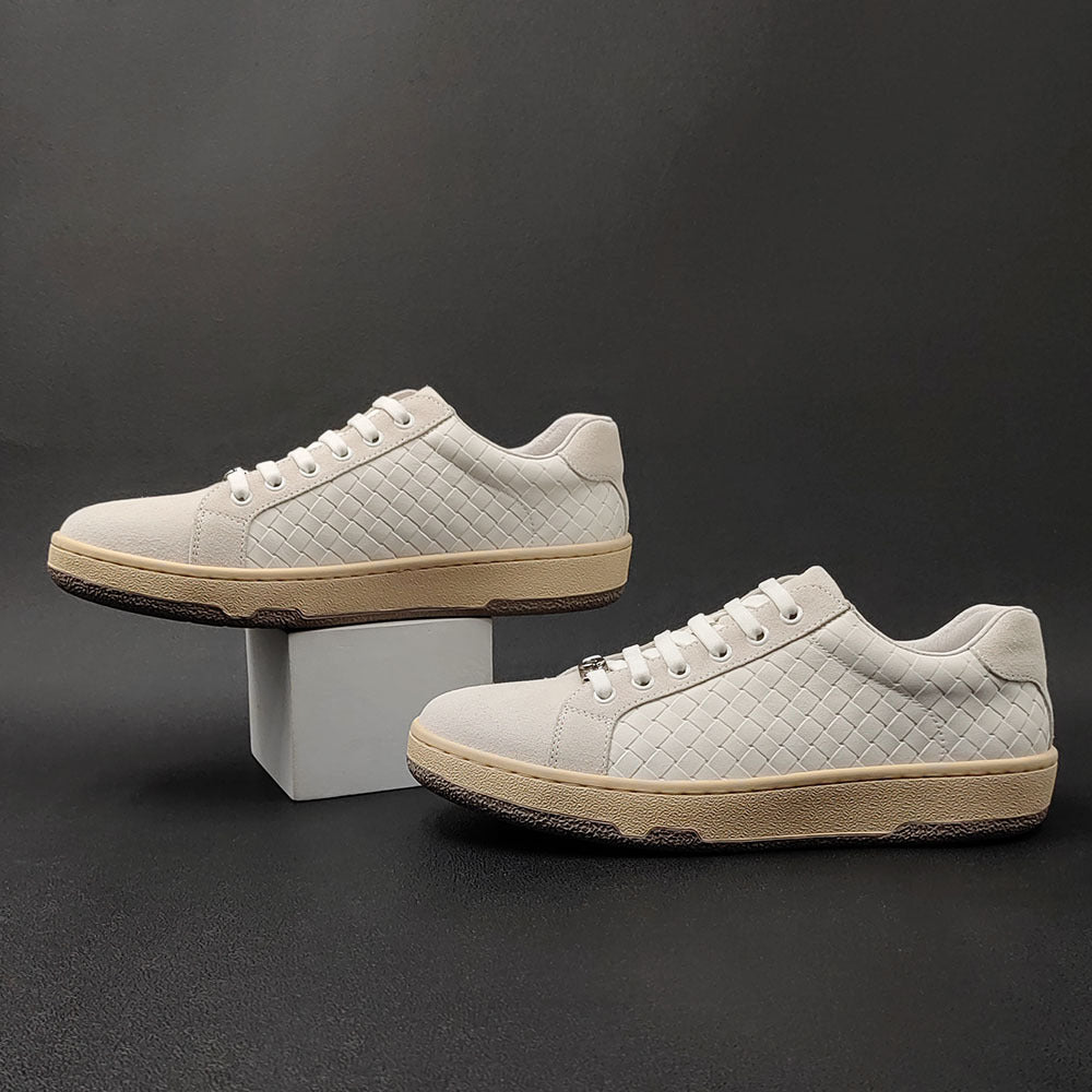Men Fashion Minimalist Patchwork Leather Flat Casual Shoes Newgew Shoes