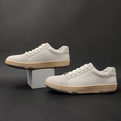 Men Fashion Minimalist Patchwork Leather Flat Casual Shoes Newgew Shoes