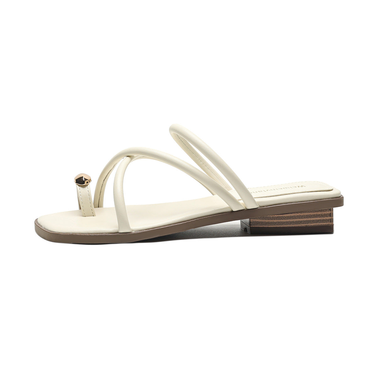 Women Fashion Strap Low Block Slides Sandals Newgew Shoes