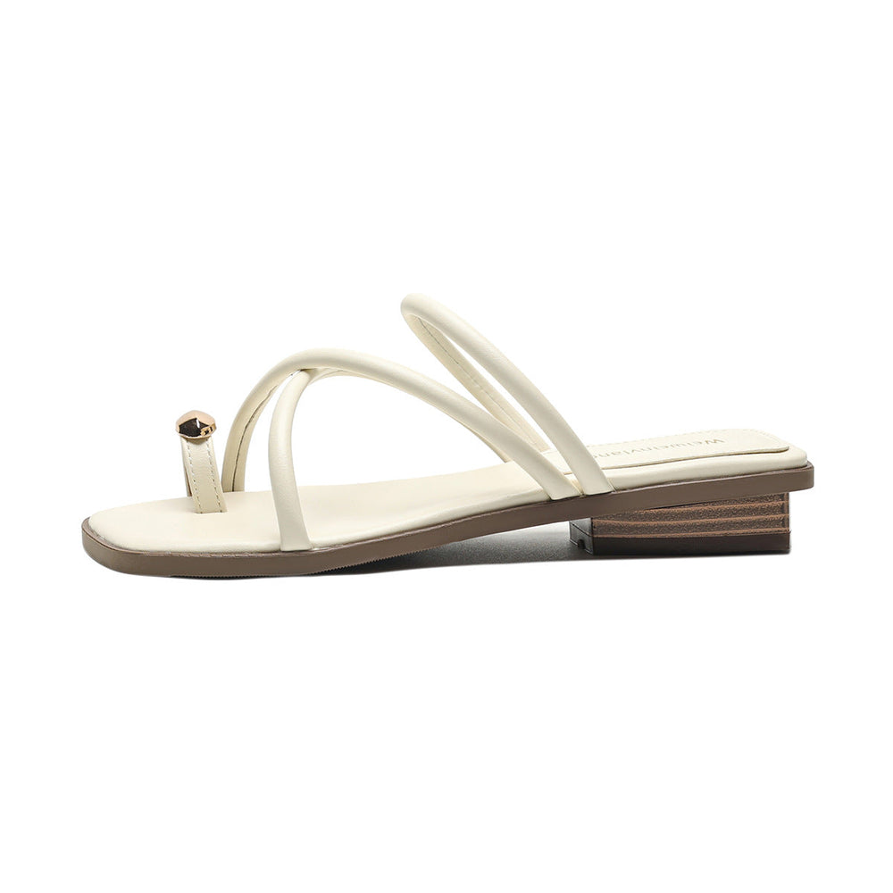 Women Fashion Strap Low Block Slides Sandals Newgew Shoes