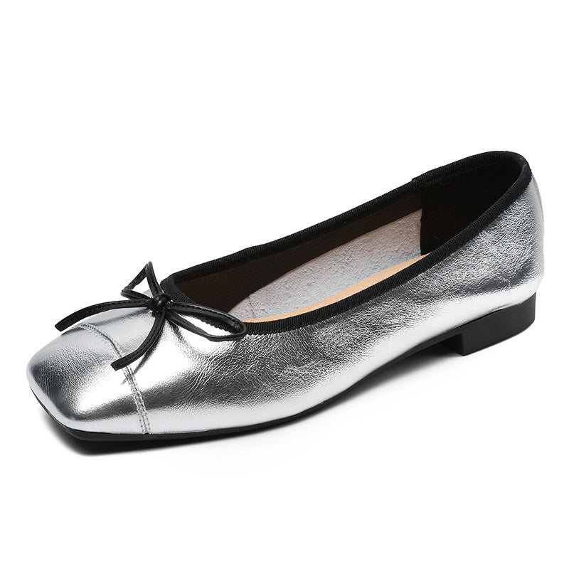 Women Retro Minimalist Leather Soft Flats Newgew Shoes