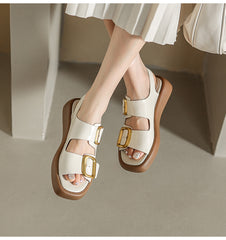 Women Fashion Leather Outdoor Casual Sandals Newgew Shoes
