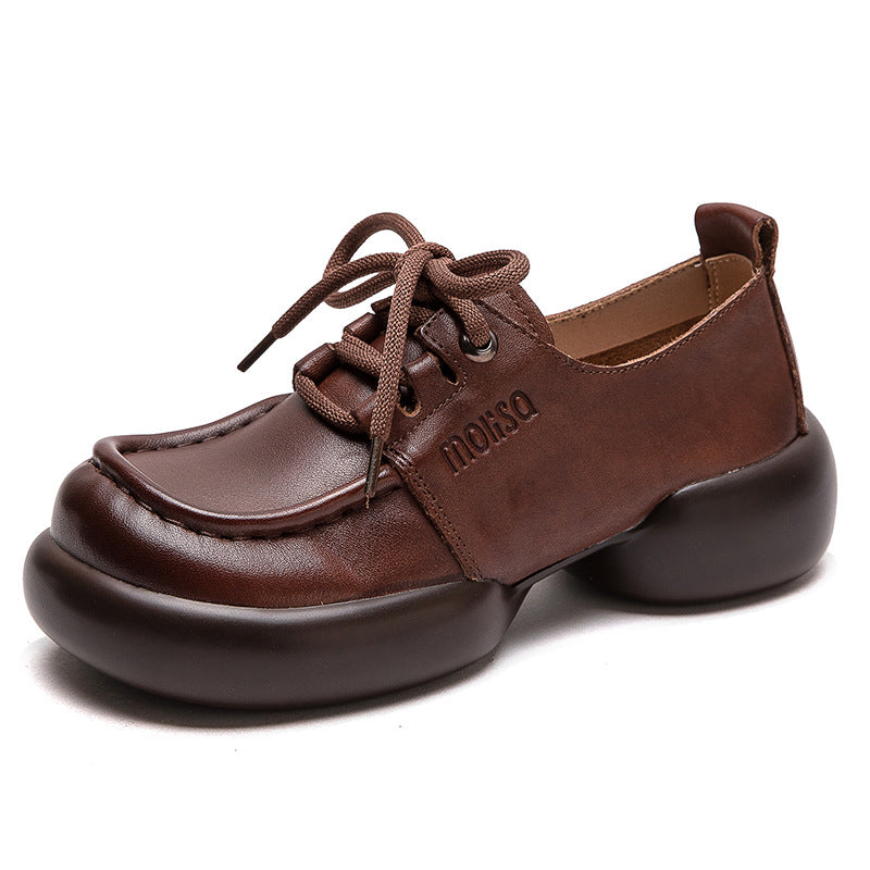 Women Retro Leather Handmade Soft Casual Shoes Newgew Shoes