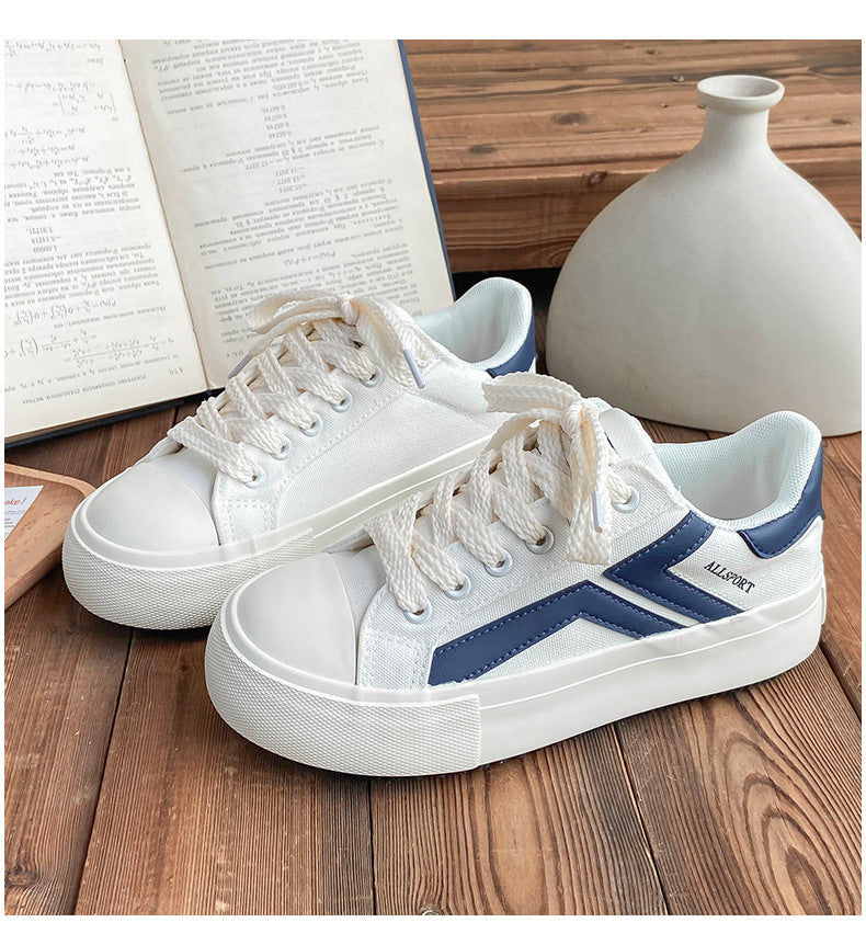Women's Spring Thick-soled Big Toe Biscuit Shape Canvas Shoes Newgew
