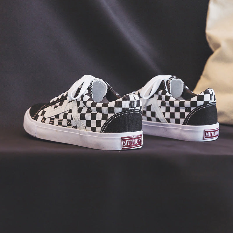 Charming Women's Label Plaid Style Canvas Shoes Newgew