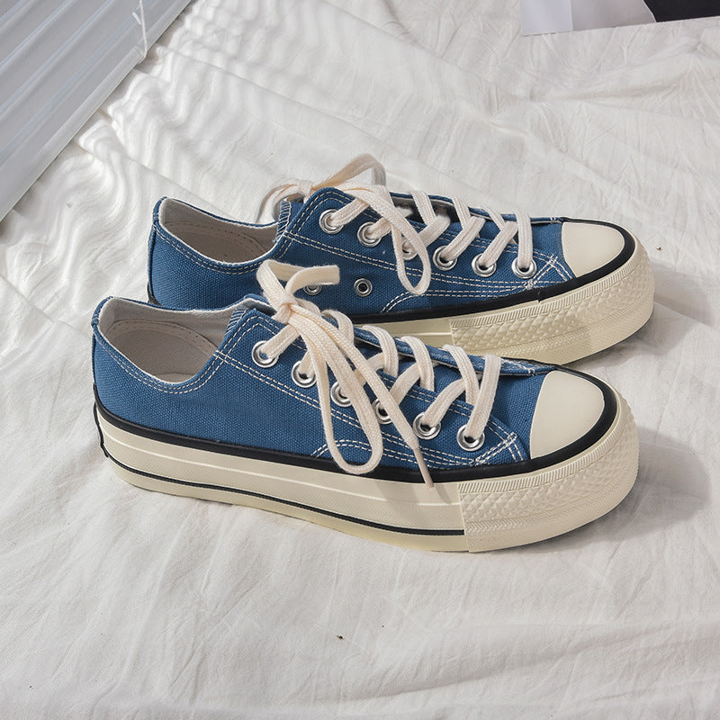 Glamorous Women's Star Platform Hight Increasing Canvas Shoes Newgew