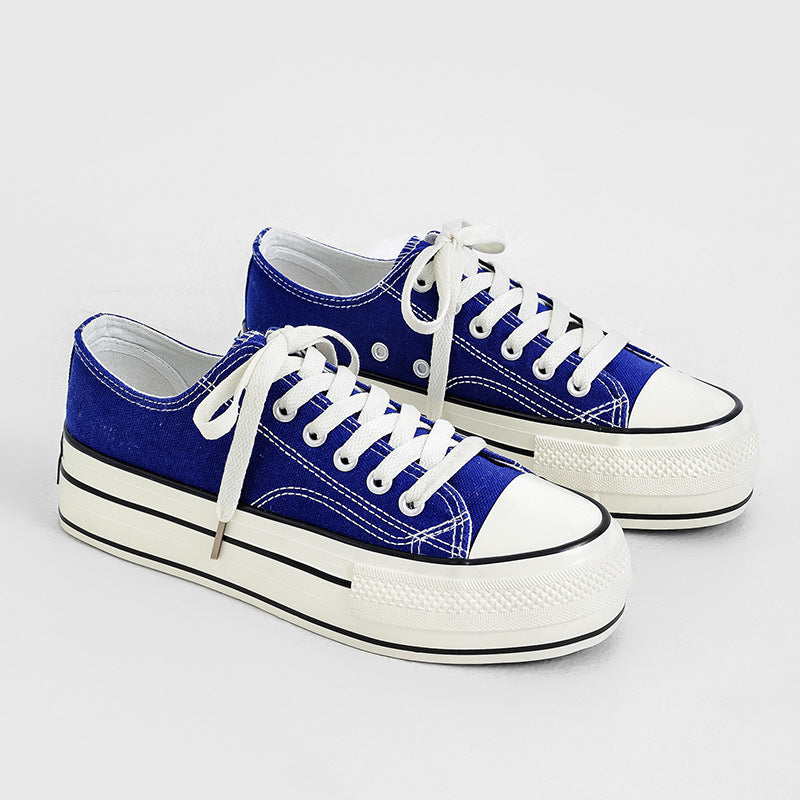 Women's High-low Top Height Increasing Classic Canvas Shoes Newgew