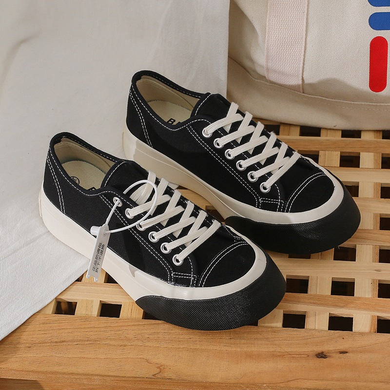 Women's Height Increasing Easy Wear Leisure Muffin Canvas Shoes Newgew