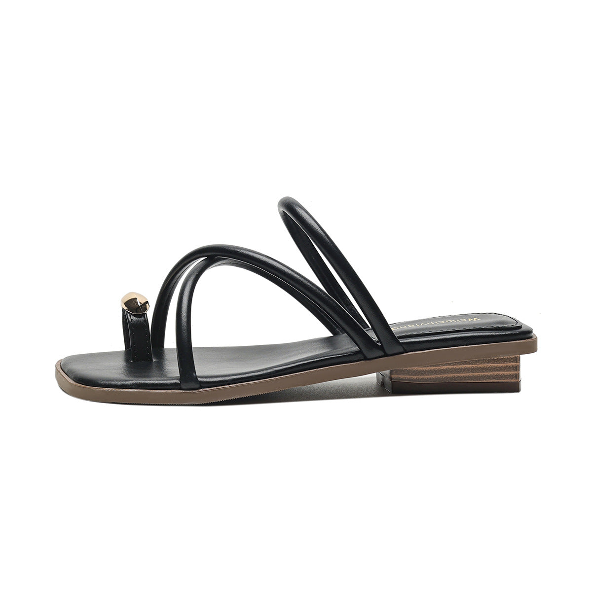 Women Fashion Strap Low Block Slides Sandals Newgew Shoes