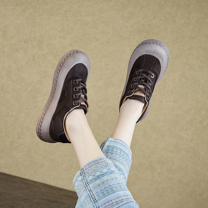 Women Retro Fashion Leather Casual Shoes Newgew Shoes
