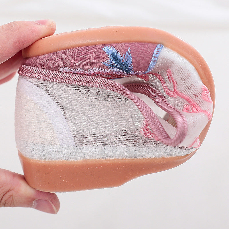 Women's Traditional Embroidered Tendon Bottom Breathable Canvas Shoes Newgew