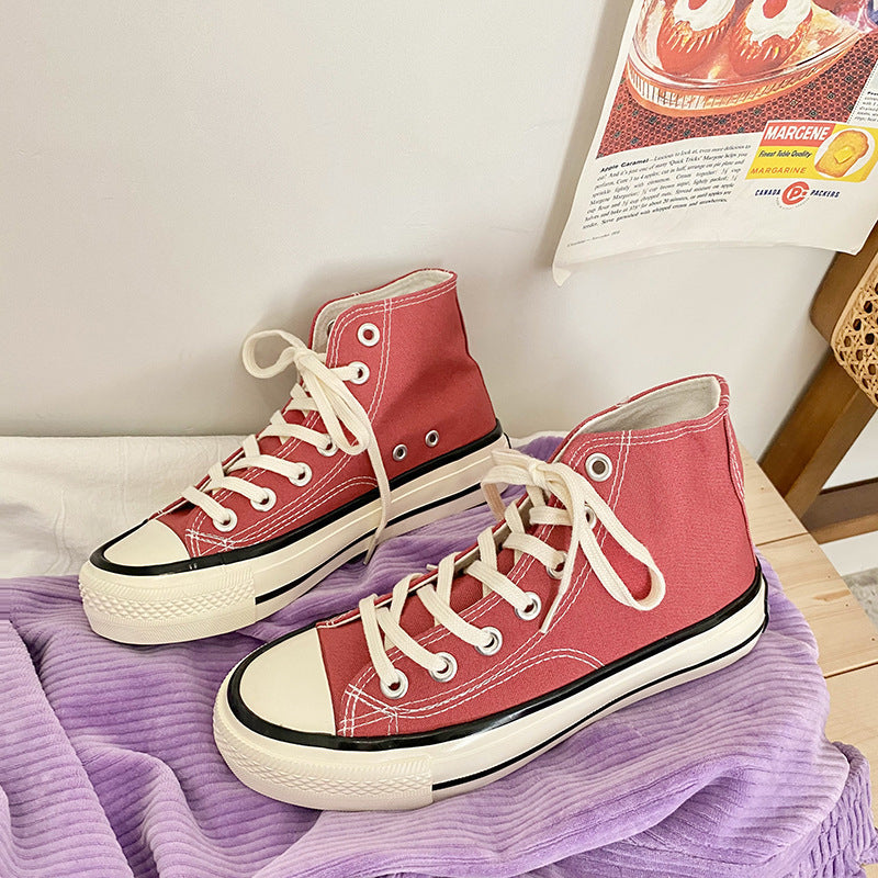 Women's Classic White Black Board Korean Style Canvas Shoes Newgew