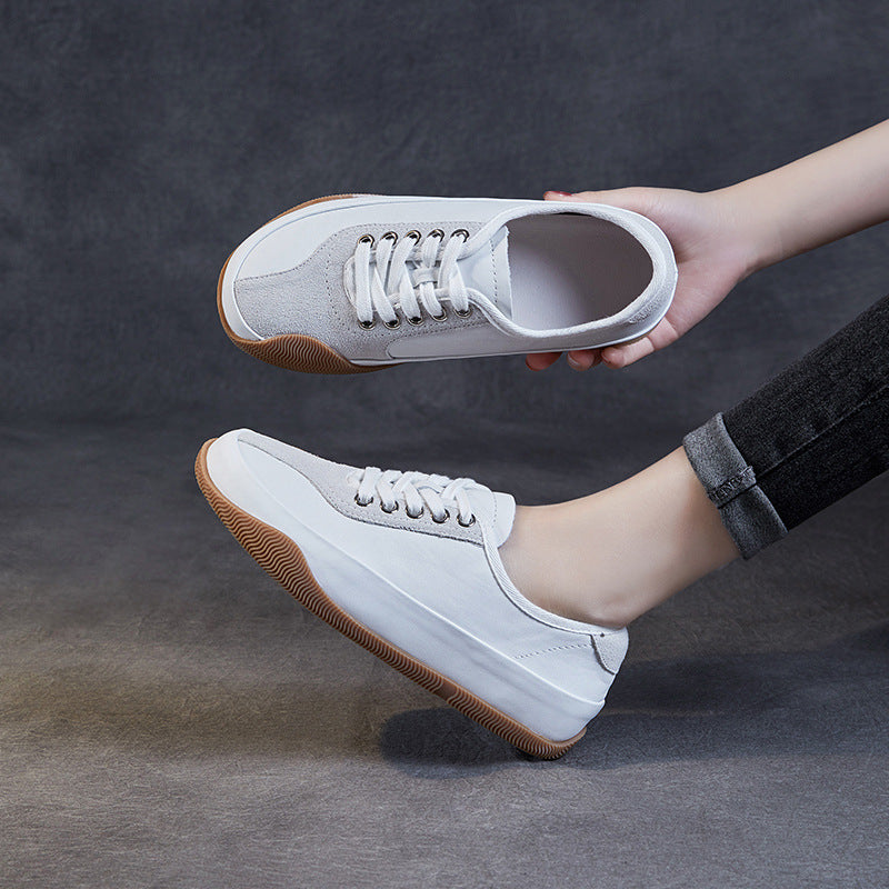 Women Minimalist Soft Leather Casual Training Sneakers Newgew Shoes