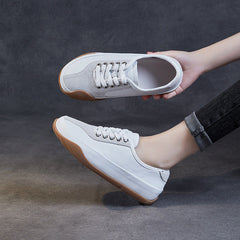 Women Minimalist Soft Leather Casual Training Sneakers Newgew Shoes