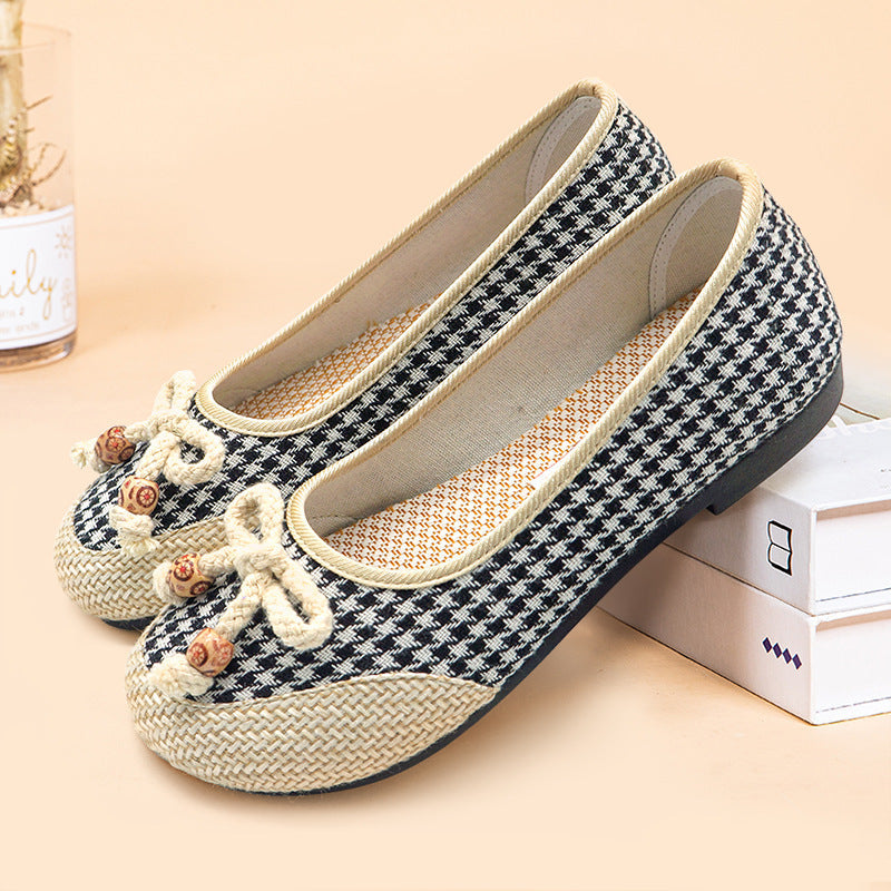 Women's Ethnic Style Embroidered Antique Soft Bottom For Canvas Shoes Newgew
