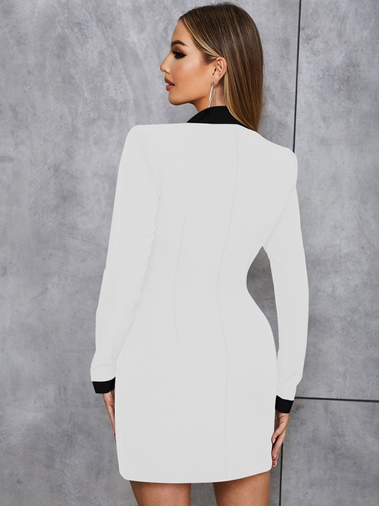 Elegant V-Neck Blazer Dress Newgew Dresses