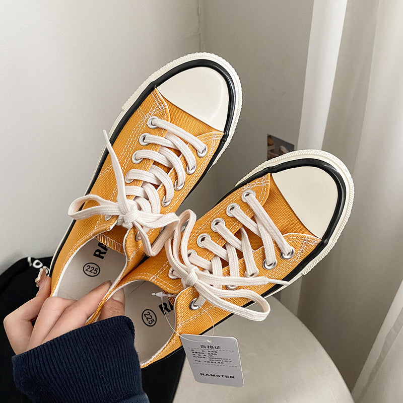 Elegant Fairy Pink Female Korean Board Canvas Shoes Newgew