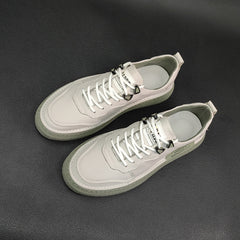 Men Fashion Leather Flat Casual Sneakers Newgew Shoes