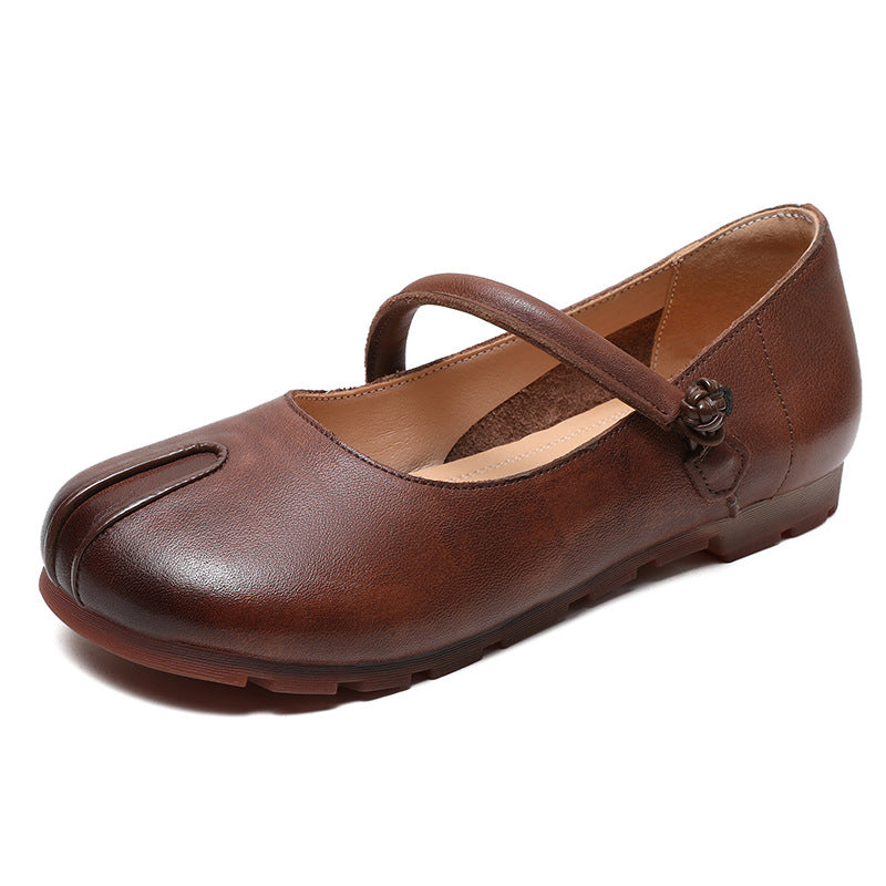 Women Retro Leather Handmade Soft Casual Shoes Newgew Shoes