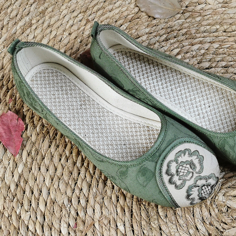 Women's Head Leisure Flat Breathable Green Cloth Canvas Shoes Newgew