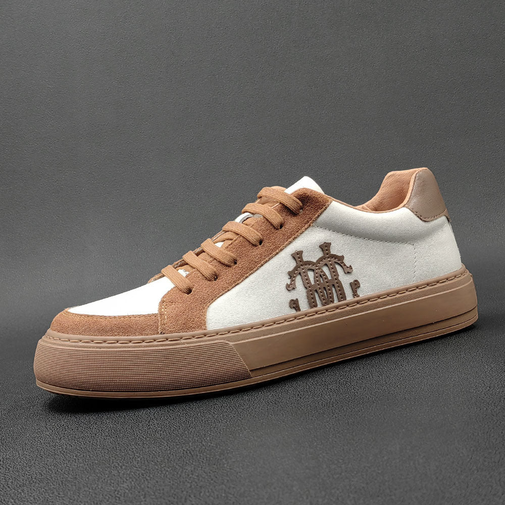 Men Fashion Patchwork Leather Flat Casual Shoes Newgew Shoes