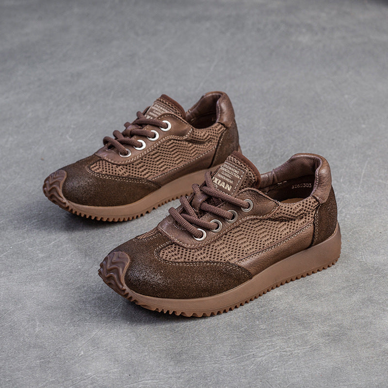 Women Retro Breathable Patchwork Casual Shoes Newgew Shoes