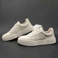 Men Fashion Minimalist Solid Leather Flat Casual Shoes Newgew Shoes