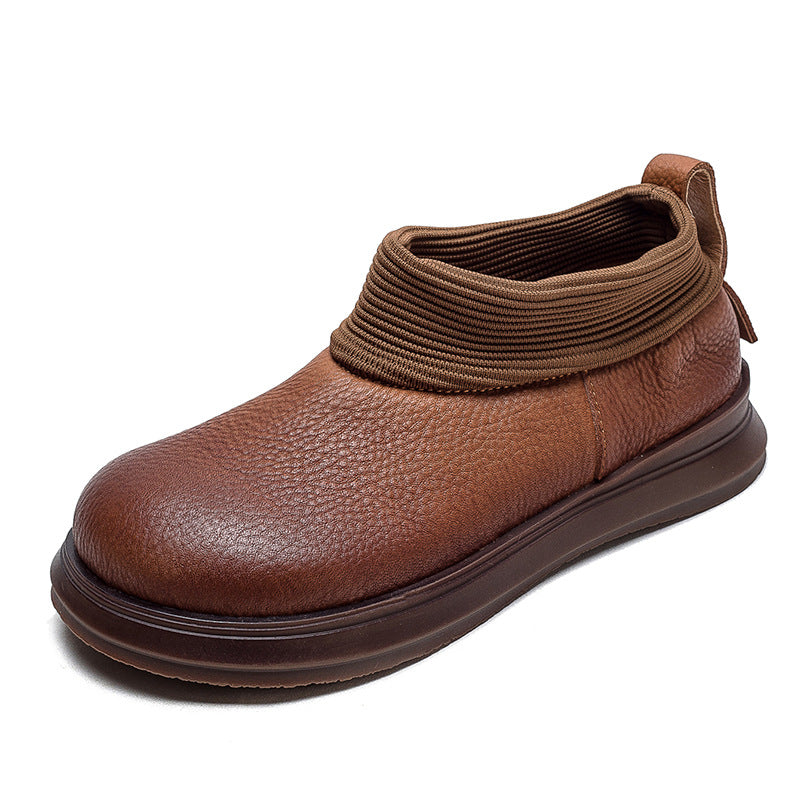 Women Retro Minimalist Leather Flat Casual Shoes Newgew Shoes
