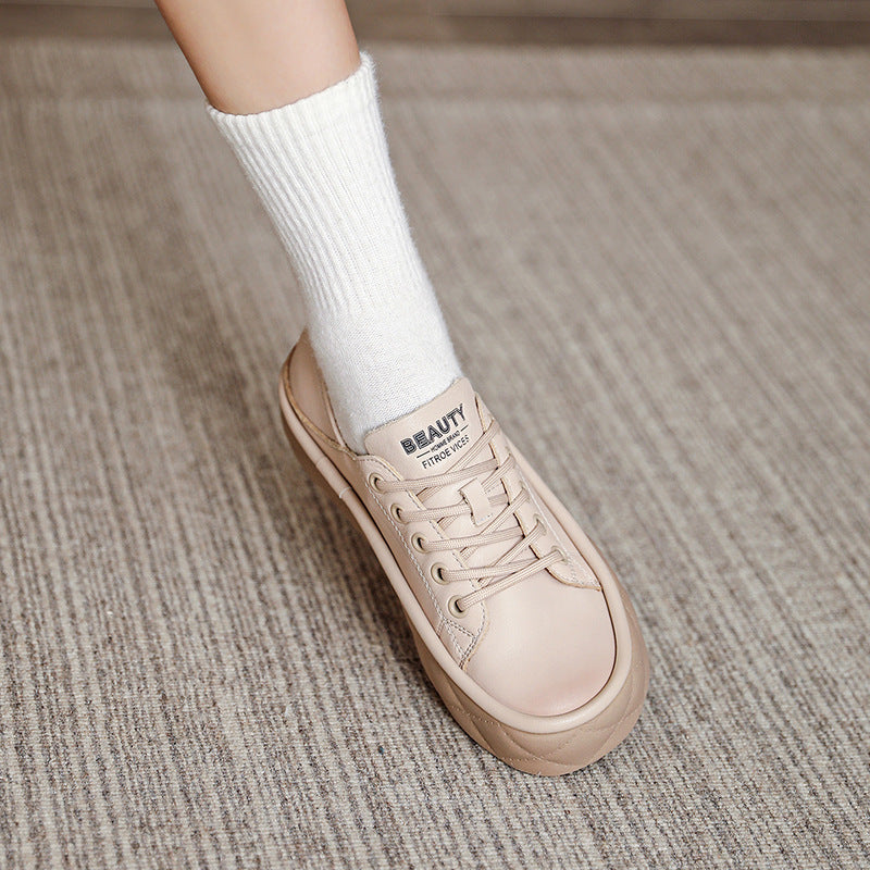 Women Minimalist Leather Flat Casual Shoes Newgew Shoes