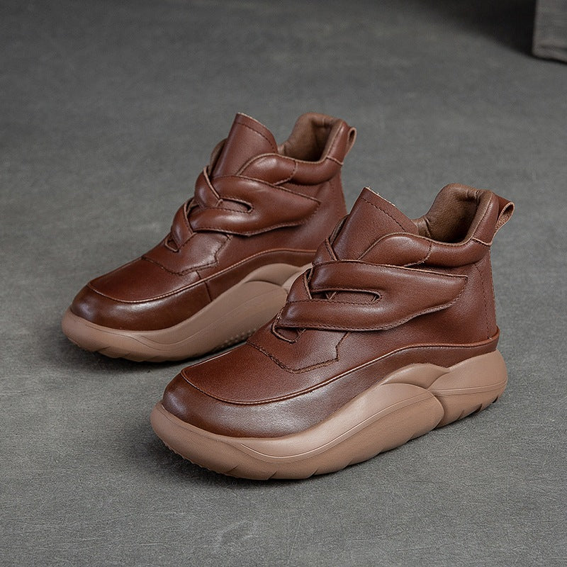 Women Retro Casual Minimalist Leather Ankle Boots Newgew Shoes